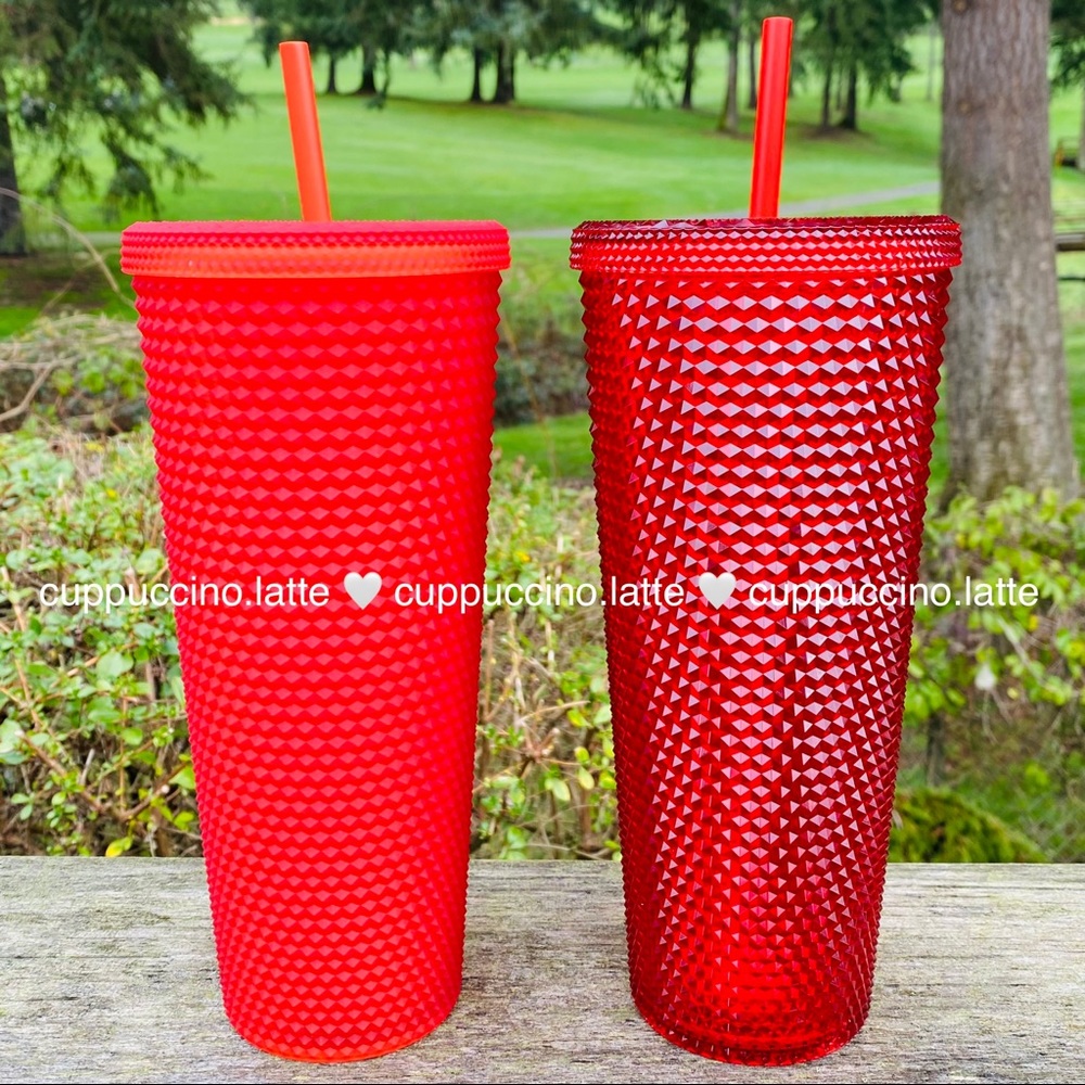 ❤️LAST SET❤️Starbucks US Red Studded Tumbler & China Strawberry Overseas Studded - Picture 2 of 6